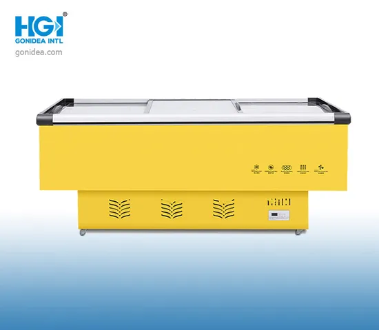 Refrigerador profundo de la isla fresca de la comida del congelador de la carne 280L para el supermercado Hgdf-1200