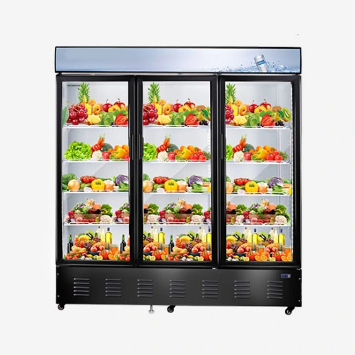 Supermercado Exhibición Refrigerador 265L Sola puerta de vidrio Bebidas Refrigerador Comercial Refrigerador